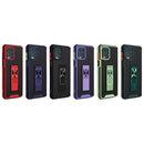 For Motorola Moto G100 Dual-color Skin Feel TPU + PC Magnetic Shockproof Case with Invisible Holder(Blue)