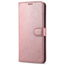 For Samsung Galaxy S21 FE 5G AZNS Skin Feel Calf Texture Horizontal Flip Leather Case with Card Slots & Holder & Wallet(Rose Gold)