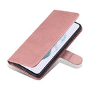 For Samsung Galaxy S21 FE 5G AZNS Skin Feel Calf Texture Horizontal Flip Leather Case with Card Slots & Holder & Wallet(Rose Gold)
