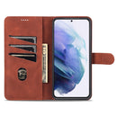 For Samsung Galaxy S21 FE 5G AZNS Skin Feel Calf Texture Horizontal Flip Leather Case with Card Slots & Holder & Wallet(Rose Gold)
