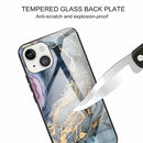 Abstract Marble Pattern Glass Protective Case For iPhone 13(Abstract Gold)