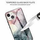 Abstract Marble Pattern Glass Protective Case For iPhone 13(Abstract Black)