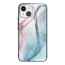 Abstract Marble Pattern Glass Protective Case For iPhone 13(Abstract Gray)