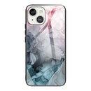 Abstract Marble Pattern Glass Protective Case For iPhone 13(Abstract Light Pink)