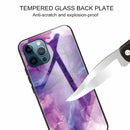 Abstract Marble Pattern Glass Protective Case For iPhone 13 Pro(Abstract Purple)