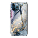Abstract Marble Pattern Glass Protective Case For iPhone 13 Pro(Abstract Gold)