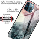 Abstract Marble Pattern Glass Protective Case For iPhone 13 Pro(Abstract Black)