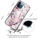 Abstract Marble Pattern Glass Protective Case For iPhone 13 Pro(Rhombus Rose)