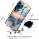 Abstract Marble Pattern Glass Protective Case For iPhone 13 Pro Max(Abstract Blue)