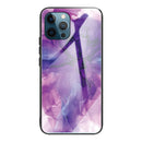 Abstract Marble Pattern Glass Protective Case For iPhone 13 Pro Max(Abstract Purple)