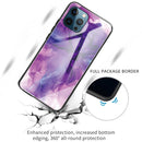 Abstract Marble Pattern Glass Protective Case For iPhone 13 Pro Max(Abstract Purple)