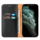 Fierre Shann PU Leather Texture Horizontal Flip Leather Case with Holder & Card Slots & Wallet For iPhone 13(Black)