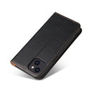 Fierre Shann PU Leather Texture Horizontal Flip Leather Case with Holder & Card Slots & Wallet For iPhone 13(Black)
