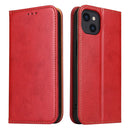 Fierre Shann PU Leather Texture Horizontal Flip Leather Case with Holder & Card Slots & Wallet For iPhone 13(Red)