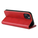 Fierre Shann PU Leather Texture Horizontal Flip Leather Case with Holder & Card Slots & Wallet For iPhone 13(Red)