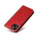 Fierre Shann PU Leather Texture Horizontal Flip Leather Case with Holder & Card Slots & Wallet For iPhone 13(Red)