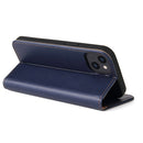 Fierre Shann PU Leather Texture Horizontal Flip Leather Case with Holder & Card Slots & Wallet For iPhone 13(Blue)
