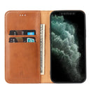 Fierre Shann PU Leather Texture Horizontal Flip Leather Case with Holder & Card Slots & Wallet For iPhone 13(Brown)