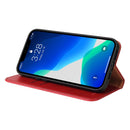 Fierre Shann PU Leather Texture Horizontal Flip Leather Case with Holder & Card Slots & Wallet For iPhone 13 Pro Max(Red)