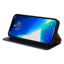 Fierre Shann PU Leather Texture Horizontal Flip Leather Case with Holder & Card Slots & Wallet For iPhone 13 Pro Max(Blue)