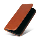 Fierre Shann PU Leather Texture Horizontal Flip Leather Case with Holder & Card Slots & Wallet For iPhone 13 Pro Max(Brown)