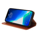 Fierre Shann PU Leather Texture Horizontal Flip Leather Case with Holder & Card Slots & Wallet For iPhone 13 Pro Max(Brown)