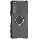 For Sony Xperia 5 III Armor Bear Shockproof PC + TPU Protective Case with Ring Holder(Black)