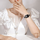 14mm Seven-beads Double Safety Buckle Slim Steel Watch Band For Apple Watch Series 7 41mm / 6 & SE & 5 & 4 40mm / 3 & 2 & 1 38mm(Black)