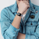 14mm Seven-beads Double Safety Buckle Slim Steel Watch Band For Apple Watch Series 7 41mm / 6 & SE & 5 & 4 40mm / 3 & 2 & 1 38mm(Colorful)