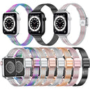 14mm Seven-beads Double Safety Buckle Slim Steel Watch Band For Apple Watch Series 7 41mm / 6 & SE & 5 & 4 40mm / 3 & 2 & 1 38mm(Colorful)