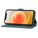 Embossed Striped Magnetic Buckle PU + TPU Horizontal Flip Leather Case with Holder & Card Slot & Wallet & Photo Frame & Sling For iPhone 13(Green)