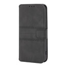 Embossed Striped Magnetic Buckle PU + TPU Horizontal Flip Leather Case with Holder & Card Slot & Wallet & Photo Frame & Sling For iPhone 13 Pro(Black)