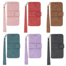 Embossed Striped Magnetic Buckle PU + TPU Horizontal Flip Leather Case with Holder & Card Slot & Wallet & Photo Frame & Sling For iPhone 13 Pro Max(Purple)