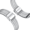 Seven-beads Double Safety Buckle Steel Watch Band For Apple Watch Series 7 41mm / 6 & SE & 5 & 4 40mm / 3 & 2 & 1 38mm(Silver)