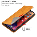Rhombus Texture Horizontal Flip Magnetic Leather Case with Holder & Card Slots For iPhone 13 mini(Yellow)