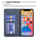 Rhombus Texture Horizontal Flip Magnetic Leather Case with Holder & Card Slots For iPhone 13 mini(Blue)
