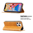 Rhombus Texture Horizontal Flip Magnetic Leather Case with Holder & Card Slots For iPhone 13 Pro(Yellow)