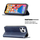 Rhombus Texture Horizontal Flip Magnetic Leather Case with Holder & Card Slots For iPhone 13 Pro(Blue)