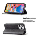 Rhombus Texture Horizontal Flip Magnetic Leather Case with Holder & Card Slots For iPhone 13 Pro(Black)