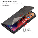 Rhombus Texture Horizontal Flip Magnetic Leather Case with Holder & Card Slots For iPhone 13 Pro Max(Black)