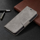 For iPhone 13 Retro Lambskin Texture Pure Color Horizontal Flip PU Leather Case, with Holder & Card Slots & Wallet & Lanyard(Grey)