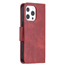 For iPhone 13 Retro Lambskin Texture Pure Color Horizontal Flip PU Leather Case, with Holder & Card Slots & Wallet & Lanyard(Red)
