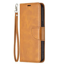 For iPhone 13 Retro Lambskin Texture Pure Color Horizontal Flip PU Leather Case, with Holder & Card Slots & Wallet & Lanyard(Yellow)