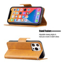 For iPhone 13 Retro Lambskin Texture Pure Color Horizontal Flip PU Leather Case, with Holder & Card Slots & Wallet & Lanyard(Yellow)