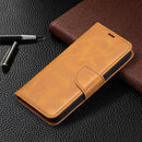 For iPhone 13 Retro Lambskin Texture Pure Color Horizontal Flip PU Leather Case, with Holder & Card Slots & Wallet & Lanyard(Yellow)