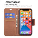 For iPhone 13 Retro Lambskin Texture Pure Color Horizontal Flip PU Leather Case, with Holder & Card Slots & Wallet & Lanyard(Brown)