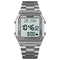 SKMEI 1763 Qibla Calendar Timing Multifunctional LED Digital Display Stainless Steel Strap Luminous Electronic Watch(Silver and White)