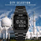 SKMEI 1763 Qibla Calendar Timing Multifunctional LED Digital Display Stainless Steel Strap Luminous Electronic Watch(Silver and White)