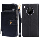 For Huawei Y9a Zipper Bag PU + TPU Horizontal Flip Leather Case with Holder & Card Slot & Wallet & Lanyard(Black)