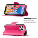 Embossing Two Butterflies Pattern Horizontal Flip PU Leather Case with Holder & Card Slot & Wallet & Lanyard For iPhone 13 mini(Rose Red)